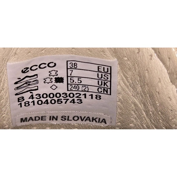 Ecco Soft  Shoes Women's Size 7 Light Beige‎ Leather Lace Up Casual - Picture 8 of 8